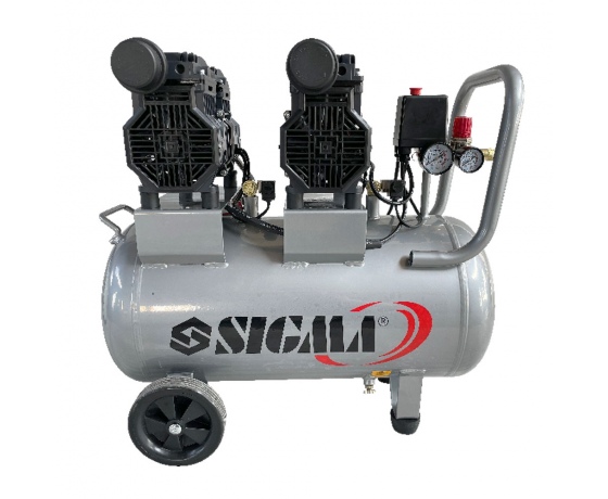 Фото 2 - Компрессор четырехцилиндровый безмасляный 2.2кВт 1400об/мин 320л/мин 8бар 58дБ 50л SIGMA (7042551)