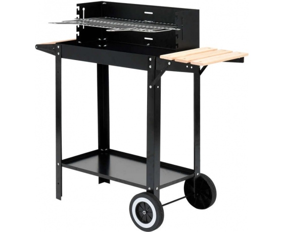 Фото 2 - Гриль прямокутний вугільний  LUND, 48х26 см, на 4 ніжках(2 з колес.) з дерев'яною полицею