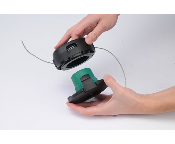 Фото 3 - Головка для кріплення жилки до газонокосарок FLO: Ø=2,4- 2,7 мм, 5 адаптерів, Ø= 123 мм, h= 70 мм