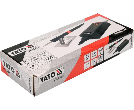 Фото 6 - Паяльна станція мережева: 110-230 V YATO; Р= 75 Вт, t°= 90-480°С, жало тип T12, LCD табло