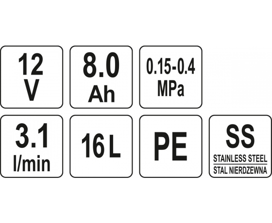 Фото 6 - Оприскувач ранцевий акумуляторний- 12В, 8 АГод FLO, бак- 16 л, продукт.- 3 л/хв