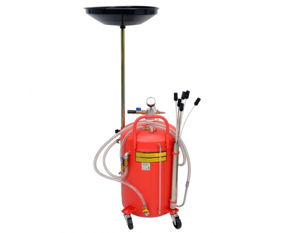 Фото 5 - Пристрій для зливу оливи пневматичний на колесах YATO; V= 65 л, 6 зондів