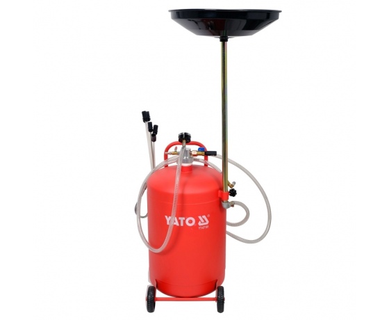Фото 2 - Пристрій для зливу оливи пневматичний на колесах YATO; V= 65 л, 6 зондів