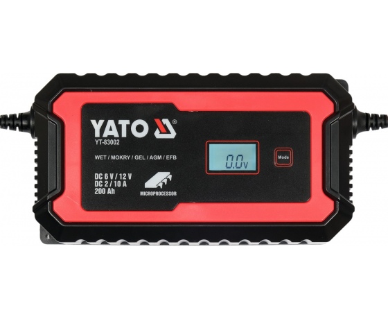 Фото 3 - Зарядний прилад мережевий з LCD дисплеєм 230В YATO до акумуляторів 6V-2А 12V-10А, макс. 240AГод