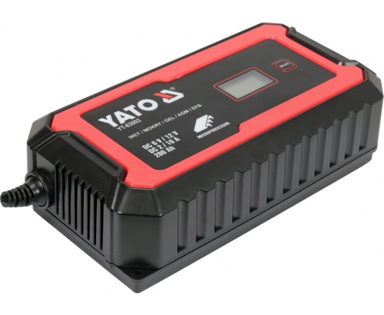 Фото 4 - Зарядний прилад мережевий з LCD дисплеєм 230В YATO до акумуляторів 6V-2А 12V-10А, макс. 240AГод