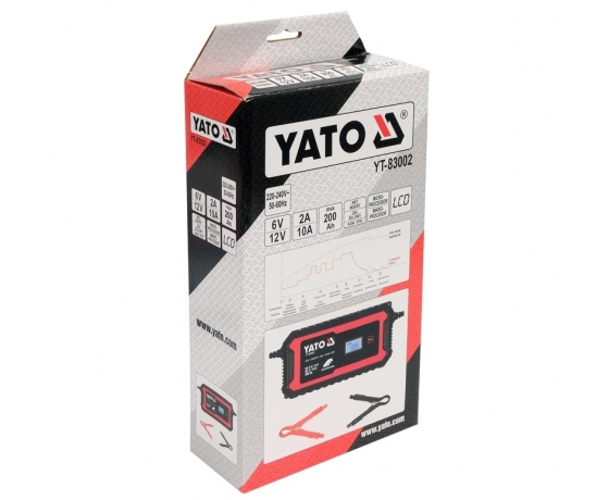 Фото 6 - Зарядний прилад мережевий з LCD дисплеєм 230В YATO до акумуляторів 6V-2А 12V-10А, макс. 240AГод