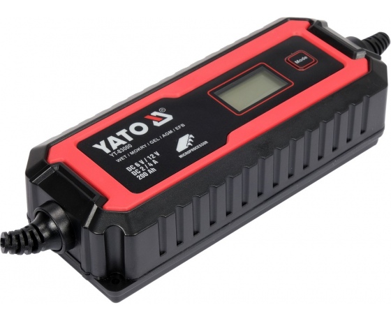 Фото 3 - Зарядний прилад мережевий з LCD дисплеєм 230В YATO до акумуляторів 6V-2А 12V-4А, макс. 240 AГод