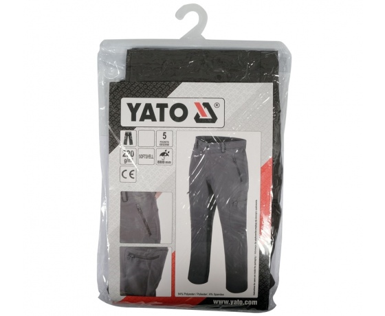 Фото 8 - Штани робочі для літнього сезону, сірі YATO, розмір М; 5 кишень, 94%- поліестер, 6%-еластан
