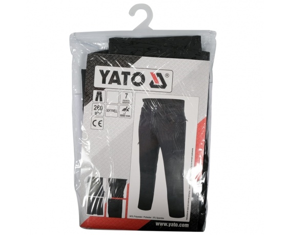 Фото 9 - Штани робочі для літнього сезону, чорні YATO, розмір XL; 7 кишень, 94%- поліестер, 6%-еластан