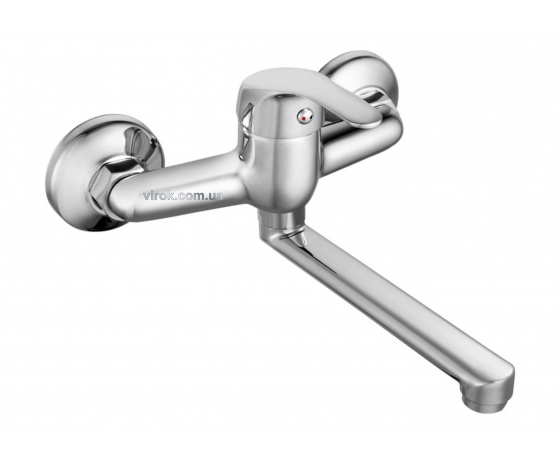 Фото 2 - Змішувач для води настінний з обертовою лійкою FALA, хромований