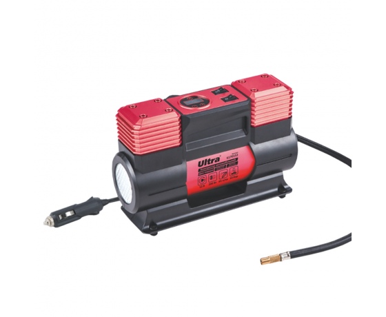 Фото 2 - Компрессор автомобильный автостоп 12В 200Вт 15А 65л/мин 10бар с фонариком сумка ULTRA (6170152)