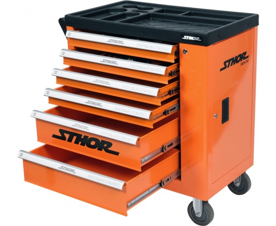 Фото 2 - Шафа для майстернь STHOR  на колесах 895х 850х 460 мм з 6 шухлядами та інстр-ми 174 шт CrV