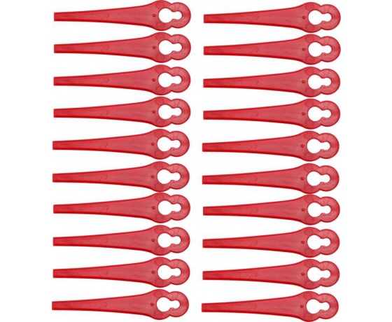 Фото 2 - Леза змінні до газонокосарки нейлонові YATO, l= 90 мм, кріп. отвір Ø= 5,5/10 мм, до YT-85015; 20 шт.