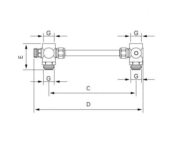 Фото 5 - Байпас для коллектора KOER KR.1024 - 1'' (без термометра) (KR2924)