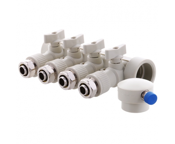 Фото 2 - KOER PPR Коллектор распределительный 4-way с фитингом (40x20) (K0192.PRO) (16 шт/ящ)