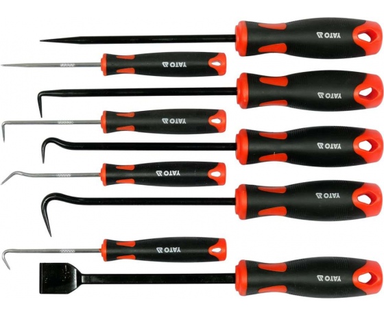 Фото 2 - Набір гачків з ручкою YATO плюс скребок для ущільнення і шило , l= 162 мм компл. 9 шт