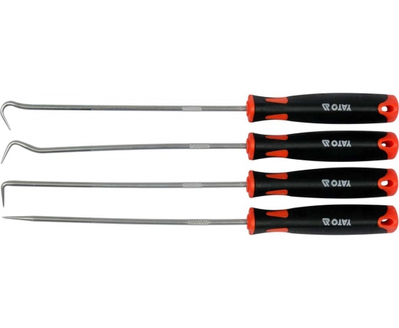 Фото 2 - Набір довгих гачків з ручкою YATO і шило l= 240 мм, компл. 4 шт