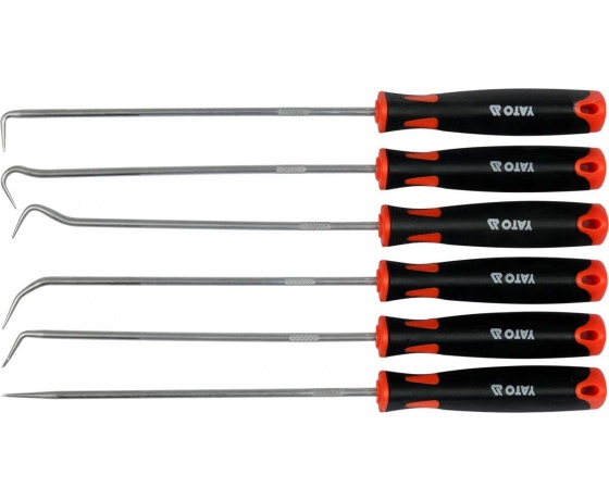 Фото 3 - Набір довгих гачків з ручкою YATO і шило l= 240 мм, компл. 6 шт