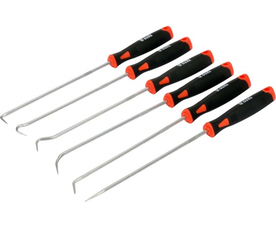 Фото 2 - Набір довгих гачків з ручкою YATO і шило l= 240 мм, компл. 6 шт