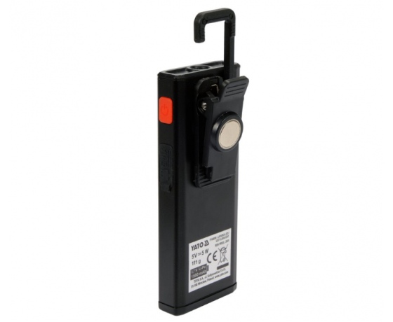 Фото 3 - Ліхтар світлодіодний акумул. YATO Li-Po 3.7 В, 500 Lm, функ. павербанк на 1500 mАГод