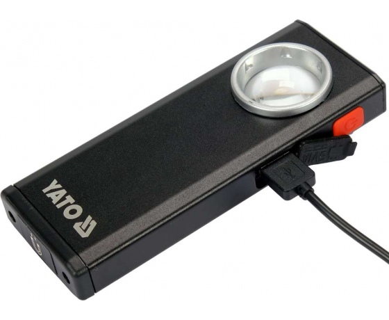 Фото 5 - Ліхтар світлодіодний акумул. YATO Li-Po 3.7 В, 500 Lm, функ. павербанк на 1500 mАГод