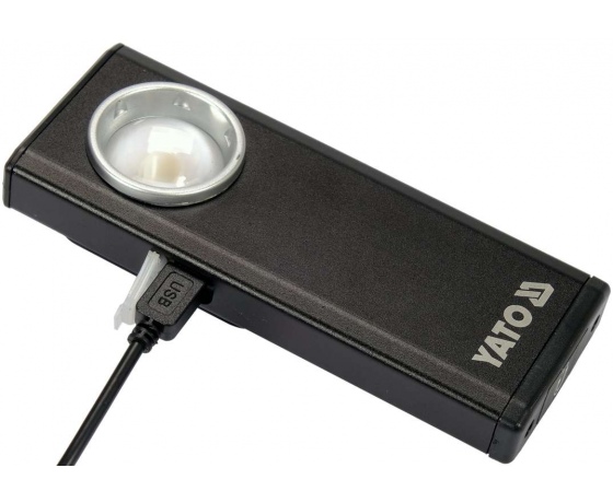 Фото 6 - Ліхтар світлодіодний акумул. YATO Li-Po 3.7 В, 500 Lm, функ. павербанк на 1500 mАГод