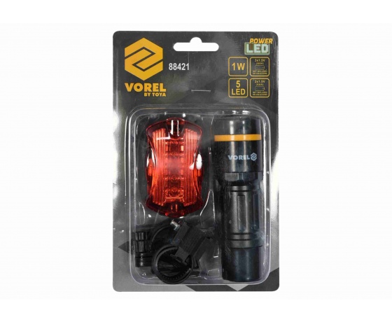 Фото 3 - Ліхтар для велосипеда світлодіодний VOREL 1 Вт 80 лм 3 x ААА + 2 x АА