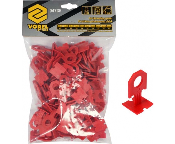 Фото 2 - Кліпси для викладання керамічної плитки VOREL : 3 мм, t≤ 14 мм. 400 шт.