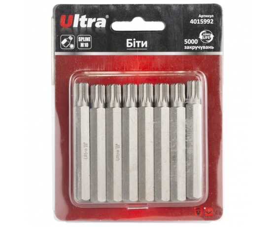 Фото 2 - Биты Spline M10×75мм 10мм 10шт S2 (блистер) ULTRA (4015992)
