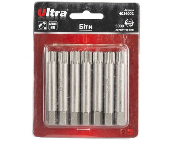Фото 2 - Биты Spline M12×75мм 10мм 10шт S2 (блистер) ULTRA (4016002)