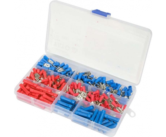 Фото 2 - Набір електричних роз'ємів з ізоляцією і клем YATO : 250 шт, в футлярі