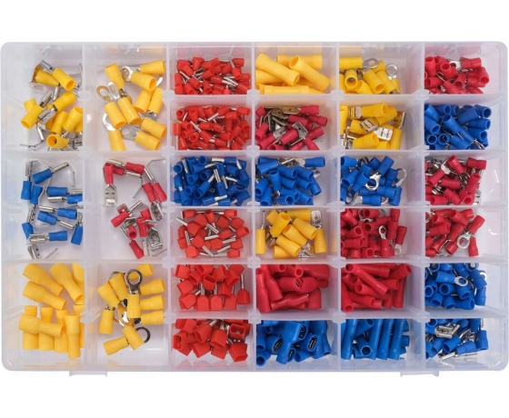 Фото 3 - Набір електричних роз'ємів з ізоляцією і клем YATO : 600 шт, в футлярі