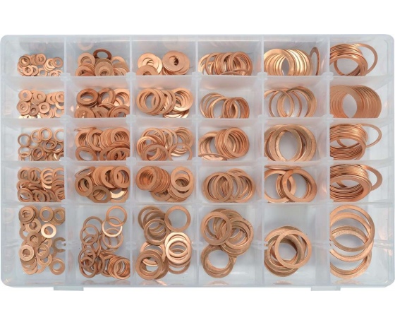 Фото 3 - Шайби мідні різних розмірівYATO, Ø= 4/8 - 30/36 мм, наб. 580 шт