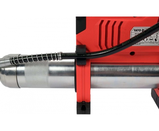 Фото 5 - Шприц мастильний YATO, 600 см³, акумуляторний-18 В, 3000 мАГод, 62 MPa. з гнучким аплікатором- 76 см