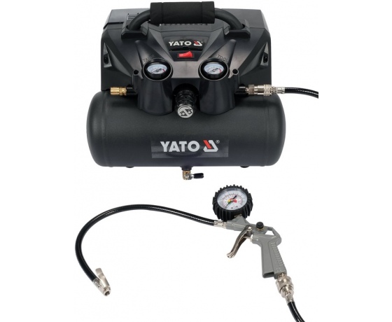 Фото 2 - Компресор акумуляторний,YATO 36В (2х18В),800Вт,тиск≤ 8Bar,под.повіт-98л/хв,ресив-6л(БЕЗ АКУМУЛЯТОРА)