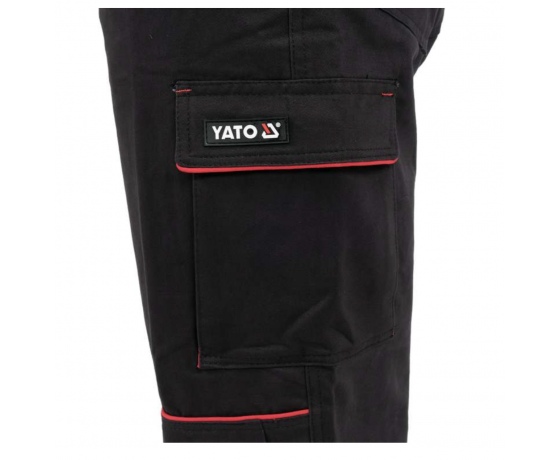 Фото 6 - Комбінезон робочий COMFY YATO розмір L, чорно-червоний, 9 кишень, 100% бавовна