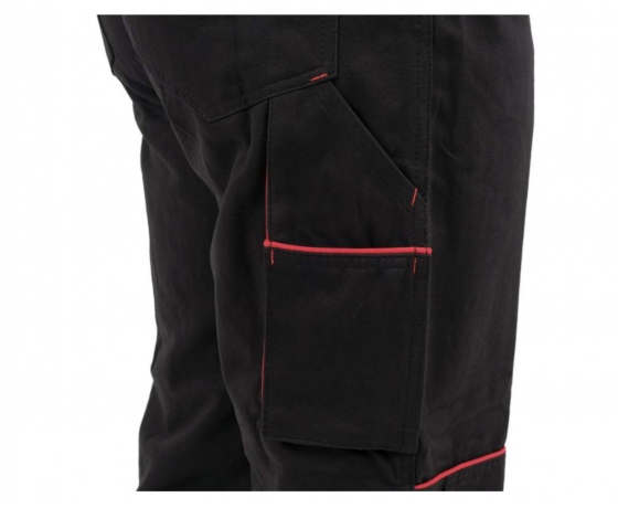 Фото 7 - Комбінезон робочий COMFY YATO розмір L, чорно-червоний, 9 кишень, 100% бавовна