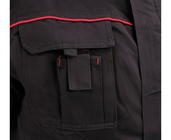Фото 5 - Куртка робоча COMFY YATO розмір L, чорно-червона, 7 кишень, 100% бавовна