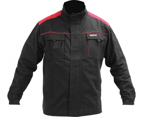 Фото 3 - Куртка робоча COMFY YATO розмір L/XL, чорно-червона, 7 кишень, 100% бавовна