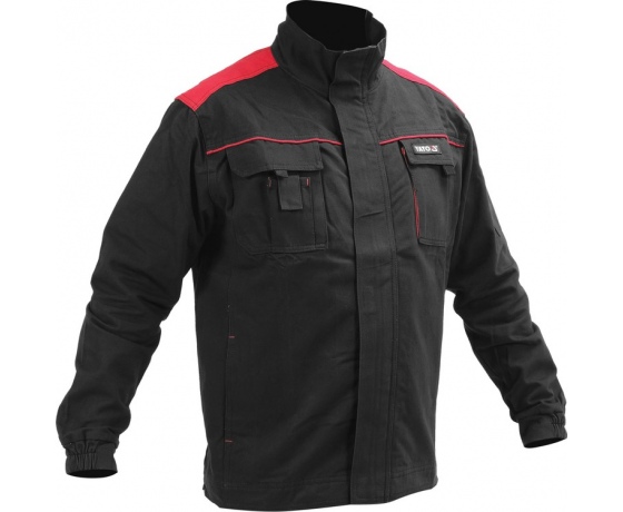 Фото 4 - Куртка робоча COMFY YATO розмір L/XL, чорно-червона, 7 кишень, 100% бавовна