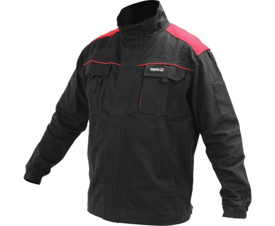 Фото 10 - Куртка робоча COMFY YATO розмір L/XL, чорно-червона, 7 кишень, 100% бавовна