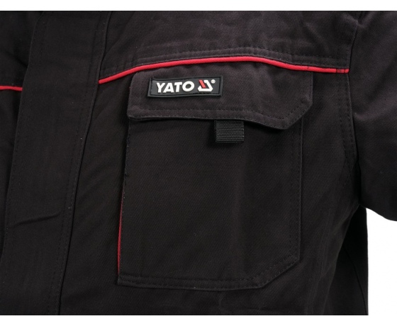 Фото 6 - Куртка робоча COMFY YATO розмір XL, чорно-червона, 7 кишень, 100% бавовна