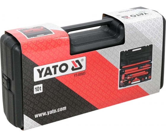 Фото 3 - Стійка розпірна гідравлічна в наборі YATO 10 т, хід штока- 135 мм, діапазон приводу- 355-495 мм