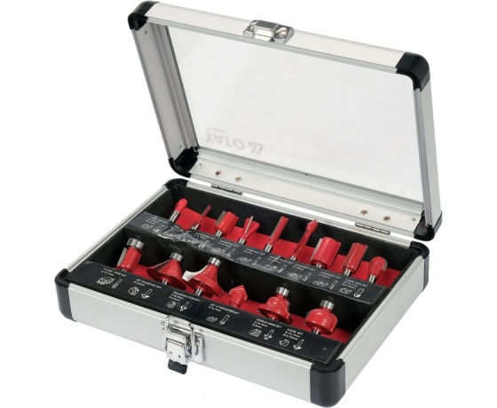 Фото 4 - Фрези по дереву YATO зі шпинделем Ø 6 мм, Ø= 3-32 мм, 15 шт