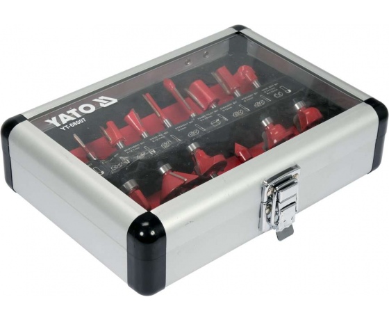 Фото 2 - Фрези по дереву YATO зі шпинделем Ø 6 мм, Ø= 3-32 мм, 15 шт