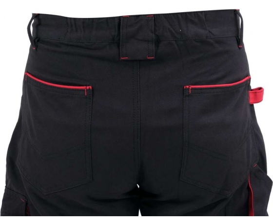 Фото 7 - Штани робочі COMFY YATO розмір M, чорно-червоні, 7 кишень, 100% бавовна