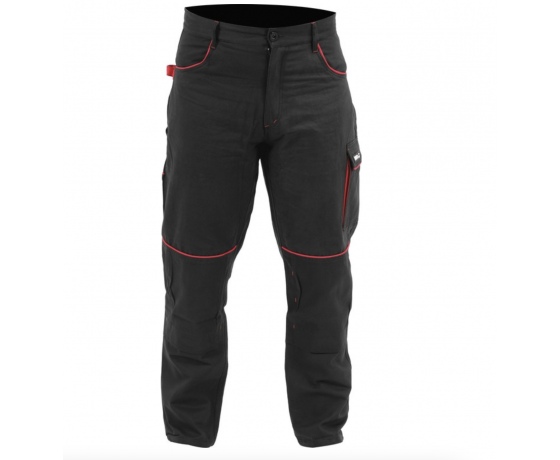 Фото 5 - Штани робочі COMFY YATO розмір XXL, чорно-червоні, 7 кишень, 100% бавовна