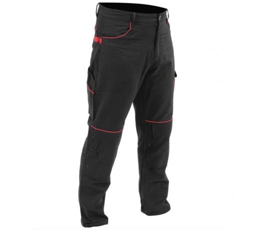 Фото 2 - Штани робочі COMFY YATO розмір XXL, чорно-червоні, 7 кишень, 100% бавовна