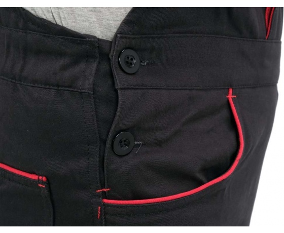 Фото 4 - Комбінезон робочий COMFY YATO розмір XL, чорно-червоний, 9 кишень, 100% бавовна