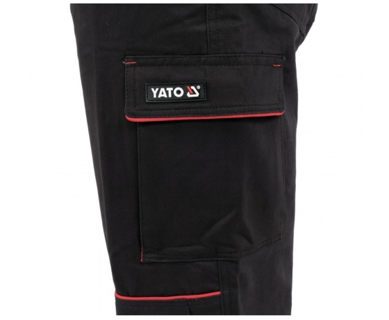 Фото 12 - Комбінезон робочий COMFY YATO розмір XL, чорно-червоний, 9 кишень, 100% бавовна